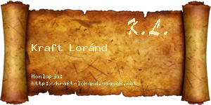 Kraft Loránd névjegykártya